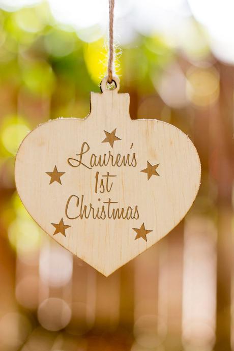 Personalized Christmas Ornament, Child's personalized Ornament, Wooden Christmas Ornament Gift, Engraved Wooden Christmas Ornament