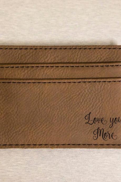 Love you more leather engraved Money clip, Personalize Money Clip,Custom Money Clip,money clip, Leather Money clip, BFF clip, Wedding gift
