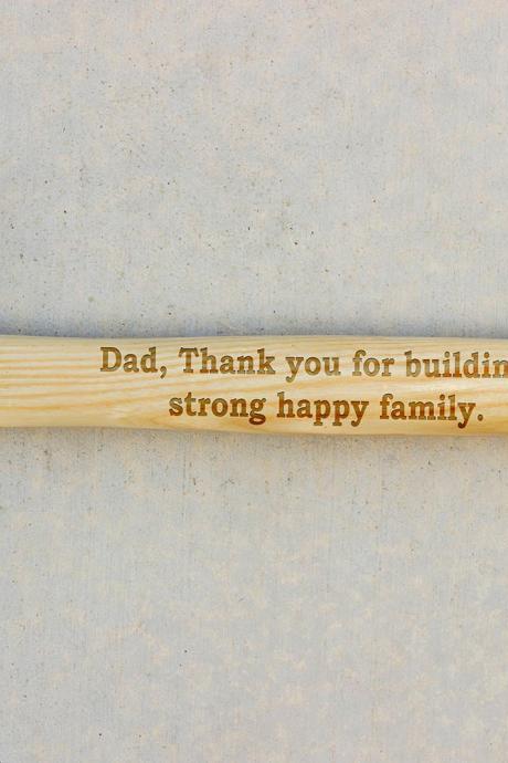Personalized Hammer, Fathers day gift, hammer, Custom hammer, Strong Happy Family Engraved hammer, Best Gift for him, Unique Custom gift.